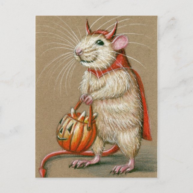 Cartão Postal Cartão-postal Rat Devil Halloween (Frente)