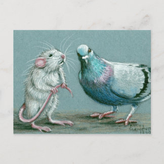 Cartão Postal Cartão-postal Rat e Pigeon