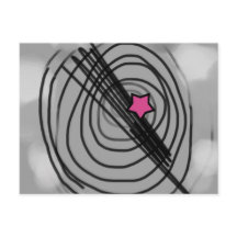 Cartão-postal Ray-o-grama com Estrela Rosa