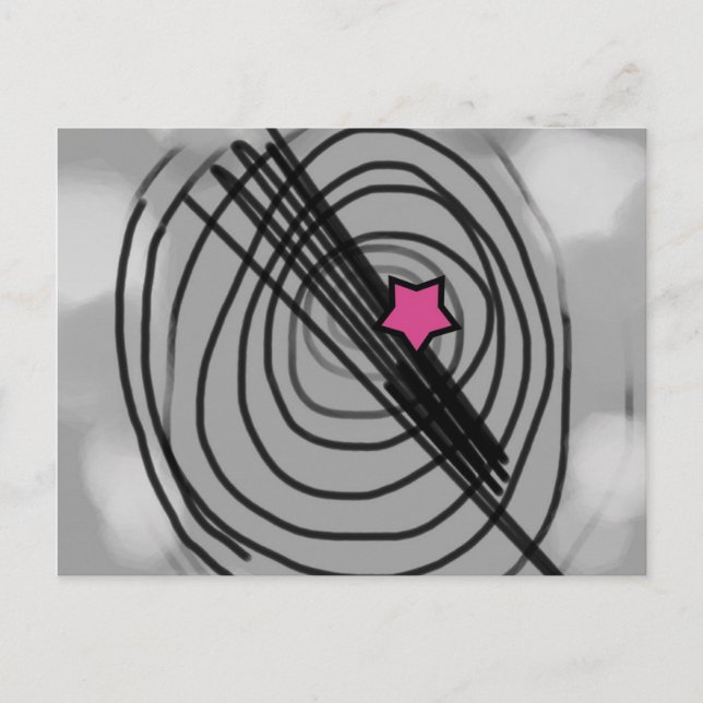 Cartão Postal Cartão-postal Ray-o-grama com Estrela Rosa (Frente)