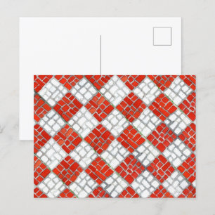 Cartão Postal Cartão-postal RED CHECK MOSAIC