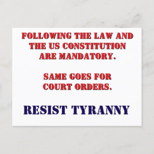 Cartão Postal Cartão-postal RESISTIR TYRANNY
