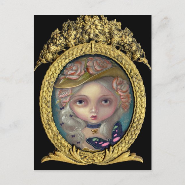 Cartão Postal Cartão-postal "Retrato com Chapéu Flor" (Frente)