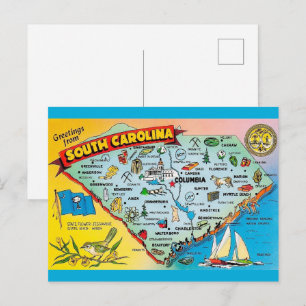 Cartão Postal Cartão-postal Retro Carolina do Sul