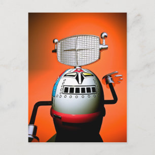 Cartão Postal Cartão-postal Retro Croped Toy Robot 03