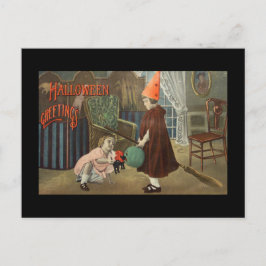 CARTÃO POSTAL CARTÃO-POSTAL RETRÔ DE HALLOWEEN "SAUDAÇÕES DE HAL