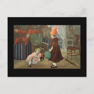 CARTÃO POSTAL CARTÃO-POSTAL RETRÔ DE HALLOWEEN "SAUDAÇÕES DE HAL