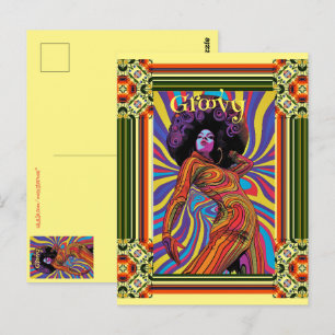 Cartão Postal Cartão-postal Retro Groovy