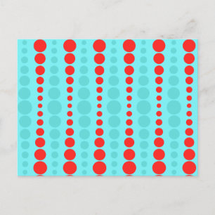 Cartão Postal Cartão-postal Retro Red e Turquoise