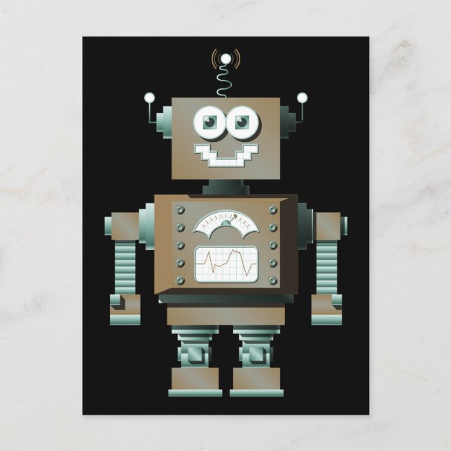Cartão Postal Cartão-postal Retro Toy Robot (dk) (Frente)