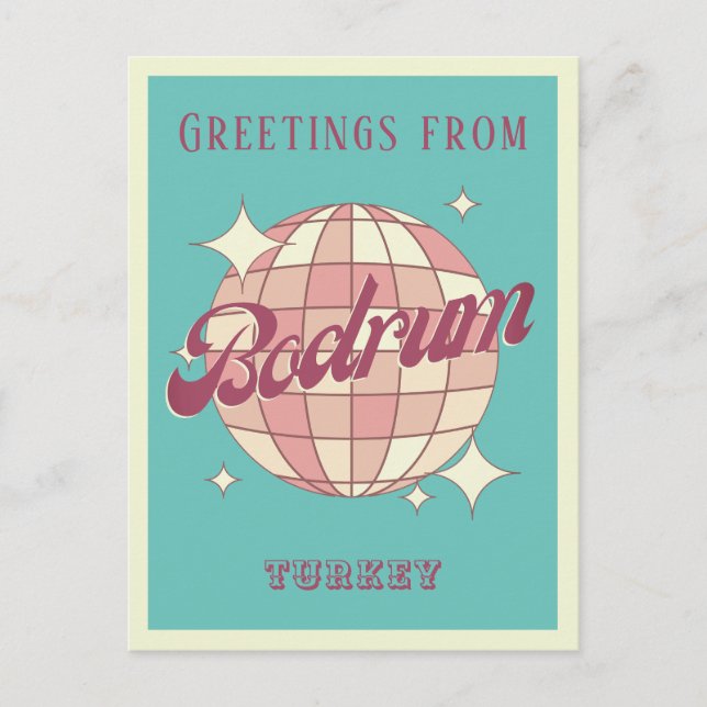 Cartão Postal Cartão-postal Retro Turquia para Imagem Bodrum (Frente)