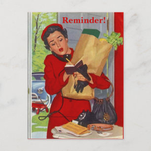 Cartão Postal Cartão-postal Retroativo PC Lembrete de Compromis