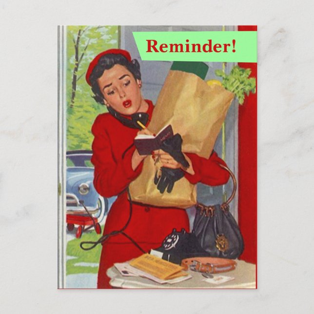 Cartão Postal Cartão-postal Retroativo PC Lembrete de Compromiss (Frente)