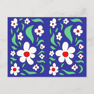 Cartão Postal Cartão-postal Rosa Branco Brilhante