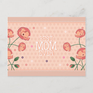 Cartão Postal Cartão-postal Rosa Floral Melhor Mãe