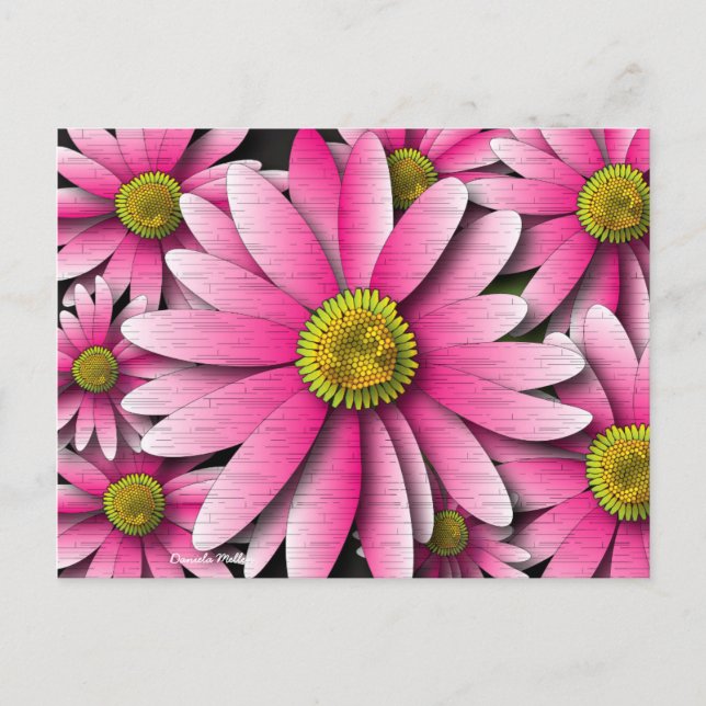 Cartão Postal Cartão-postal Rosa Gerbera Daisy (Frente)