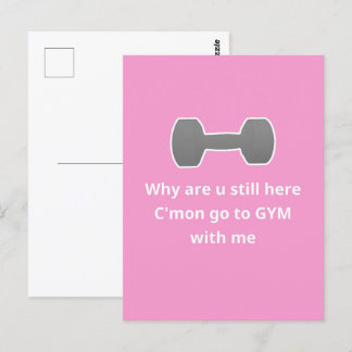 Cartão Postal Cartão-postal Rosa Gym