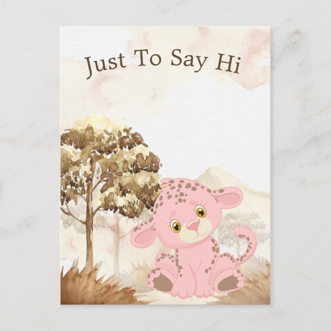 Cartão Postal Cartão-postal rosa-rosa para crianças (Frente)