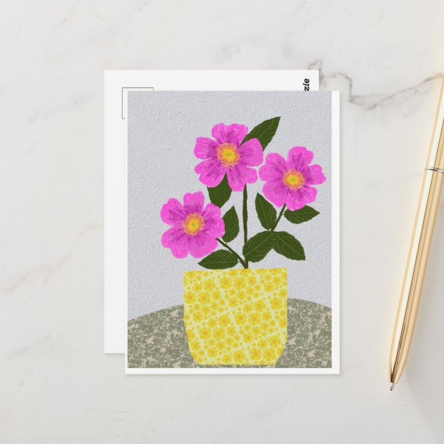 Cartão Postal Cartão-postal Rosa selvagem (Frente/Verso In Situ)