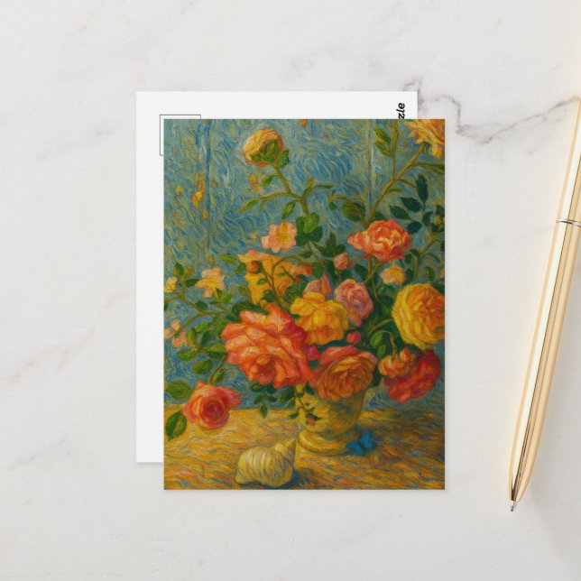 Cartão Postal Cartão-postal rosas (Frente/Verso In Situ)