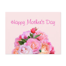 Cartão-postal Rosas dias de as mães