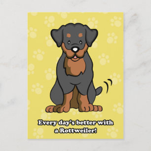 Cartão Postal Cartão-postal Rottweiler de desenho animado