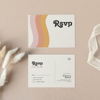 Cartão-postal RSVP de Casamento Arco-Íris Moderno