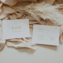 Cartão Postal Cartão-postal RSVP de Casamento Dourado Elegante S