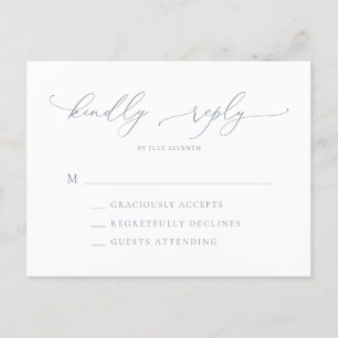Cartão Postal Cartão-postal RSVP de Casamento Minimalista da Cin