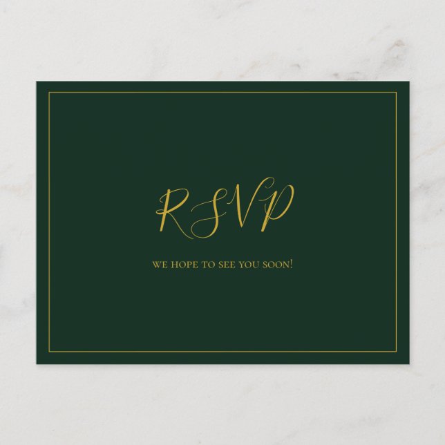 Cartão Postal Cartão-postal RSVP de Solicitação de Música Verde  (Frente)