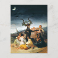 Cartão-postal Sabá das Bruxas de Goya