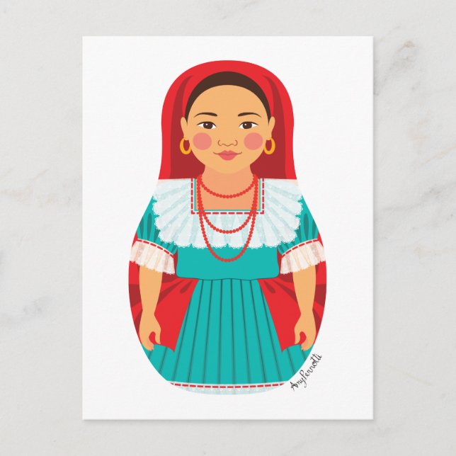 Cartão Postal Cartão-postal Salvadorenho Matryoshka (Frente)