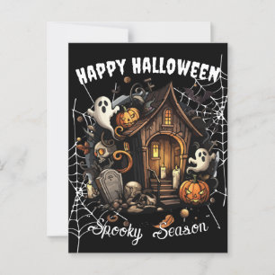Cartão Postal Cartão-postal 🎃 Sapo Assaltado - 👻 NEGRO 🕷️