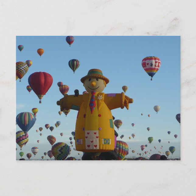 Cartão Postal Cartão-postal Scarecrow Hot Air Balloon (Frente)