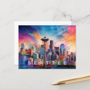 Cartão Postal Cartão-postal Seattle - Skyline Icônico