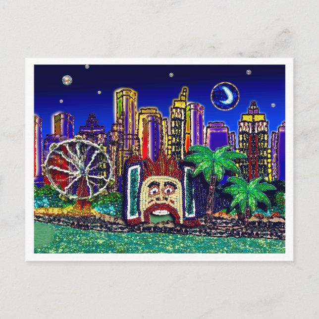 Cartão Postal Cartão-postal Sequin Art Luna Moon Sydney Austráli (Frente)