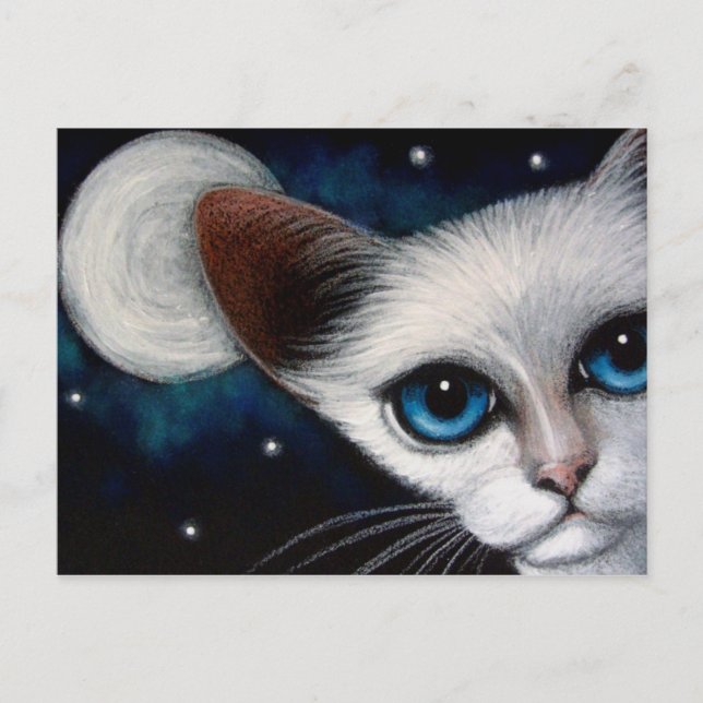 Cartão Postal Cartão-postal SIAMESE CAT & FULL MOON (Frente)