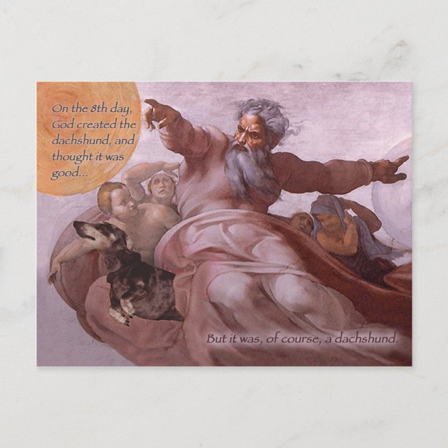 Cartão Postal Cartão-postal Sistene Dachshund (Frente)