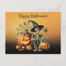 Cartão Postal Cartão-postal Skeleton Pumpkins Halloween