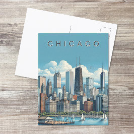 Cartão Postal Cartão-postal Skyline Chicago