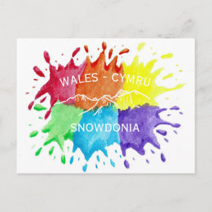 Cartão Postal Cartão-postal Snowdonia, Paint Splashes