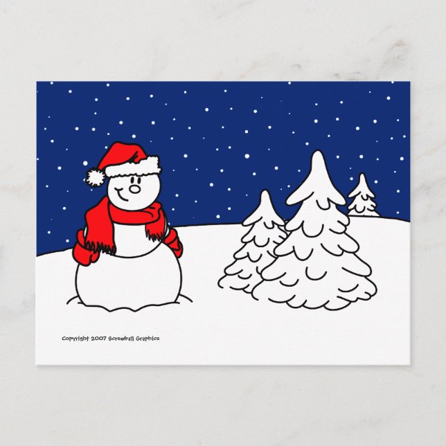 Cartão Postal Cartão-postal Snowman (Frente)