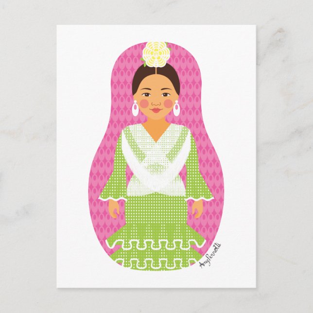 Cartão Postal Cartão-postal Spaniard Matryoshka (Frente)