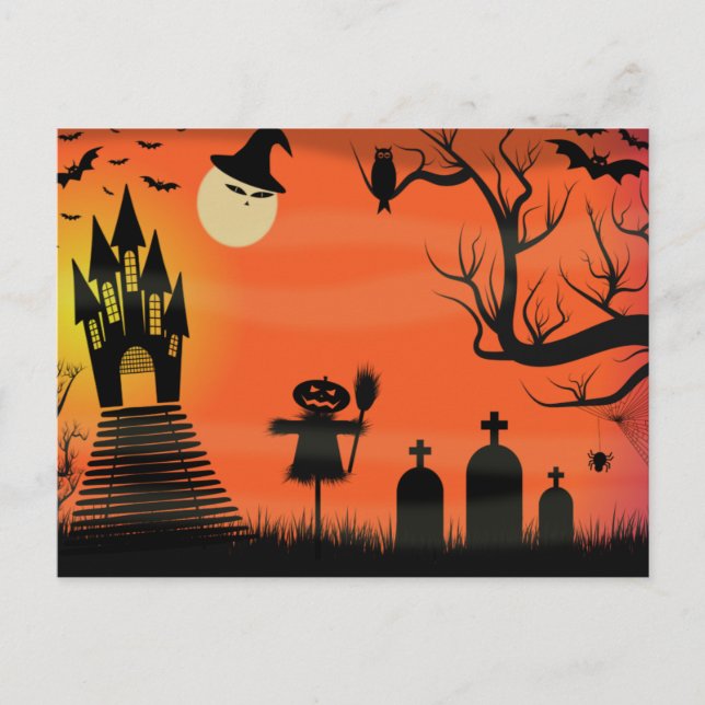 Cartão Postal Cartão-postal Spooky Halloween (Frente)