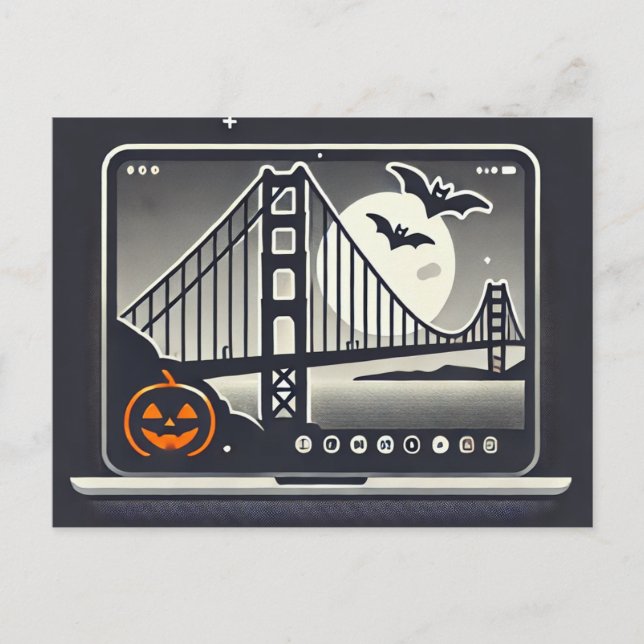 Cartão Postal Cartão-postal Spooky San Francisco Halloween (Frente)