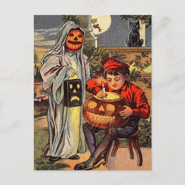 Cartão Postal Cartão-postal Spooky Vintage Halloween (Frente)