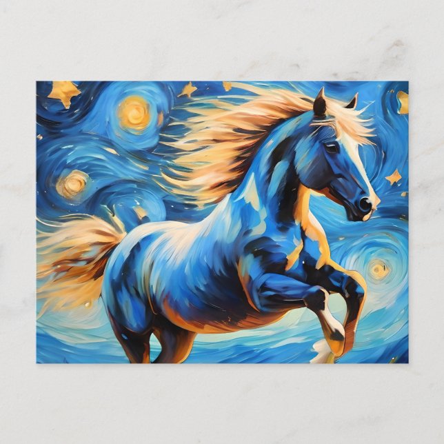 Cartão Postal Cartão-postal Starry Night Van Gogh Horse (Frente)