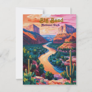 Cartão Postal Cartão-postal Starry Skies sobre Big Bend - Retro 