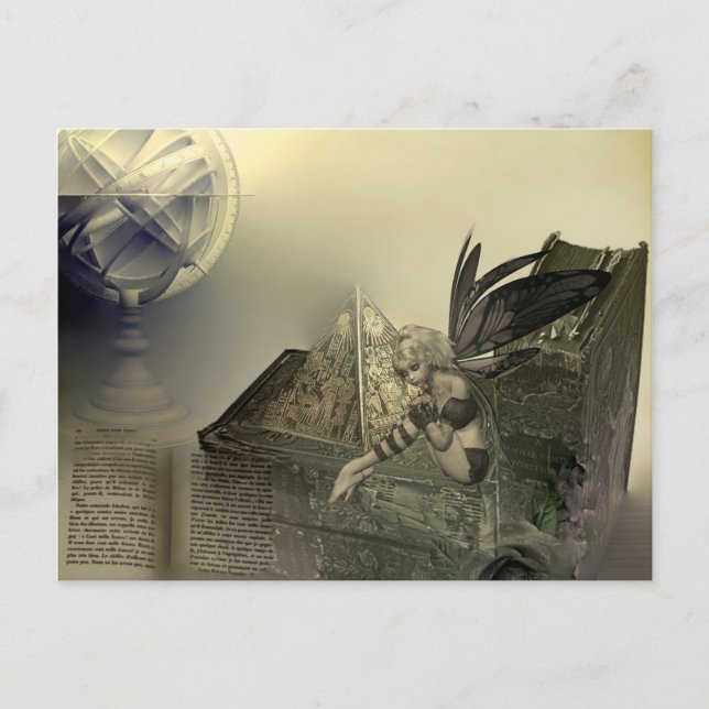 Cartão Postal Cartão-postal Steampunk de aprendizado de mais alt (Frente)