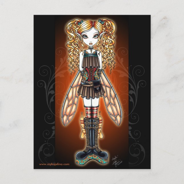 Cartão Postal Cartão-postal Steampunk Fairy "Kayla" (Frente)